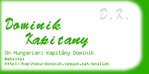 dominik kapitany business card