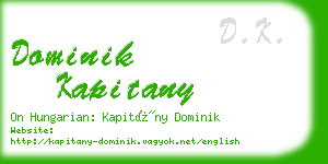 dominik kapitany business card